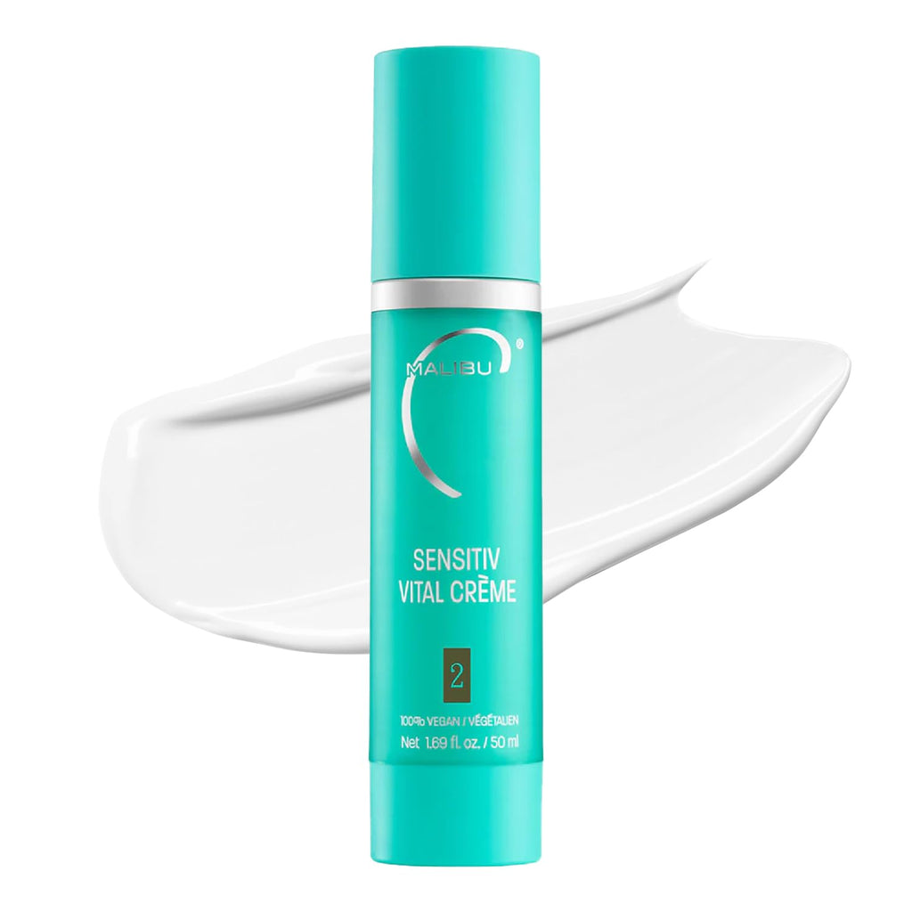 Malibu C Sensitiv Vital Crème Face Moisturizer – Fragrance-Free, Non-Comedogenic (1.69 oz)