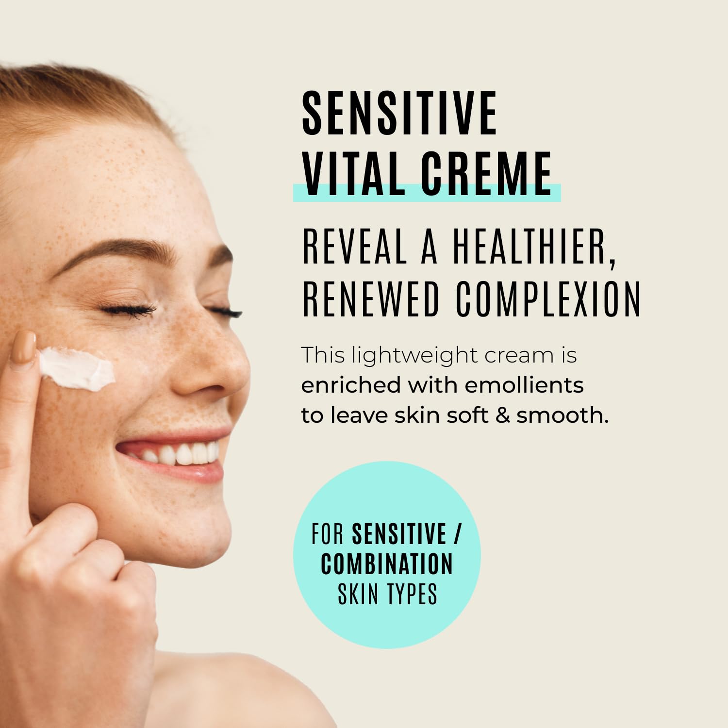 Malibu C Sensitiv Vital Crème Face Moisturizer – Fragrance-Free, Non-Comedogenic (1.69 oz)