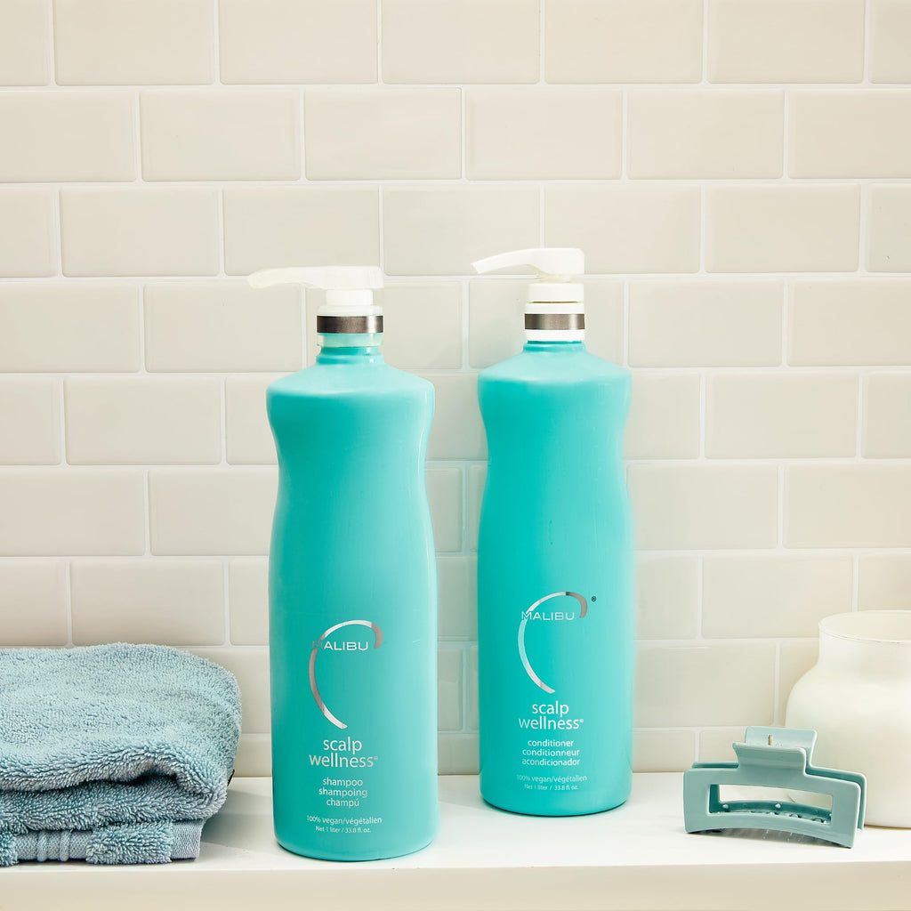 Malibu C Scalp Wellness Shampoo & Conditioner Set – Nourishing, Restorative Scalp Care for All Hair Types (33.8 oz)