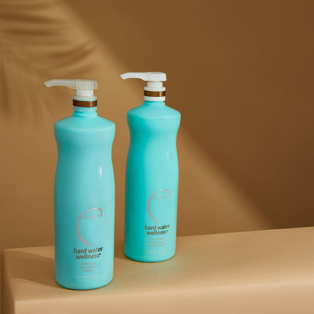 Malibu C Hard Water Wellness Shampoo & Conditioner Duo – Hydrating, Vegan, Sulfate-Free (33.8oz)