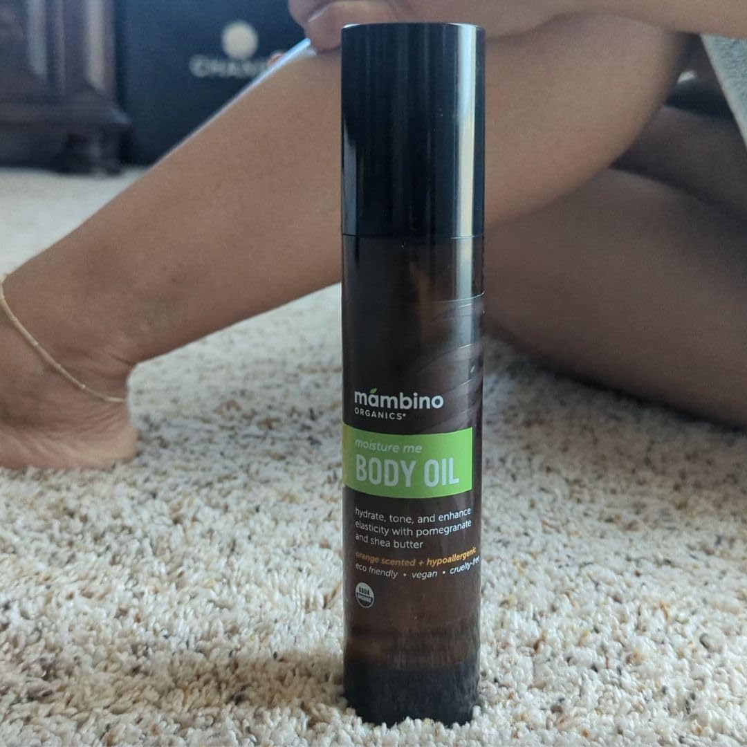Mambino Organics Moisture Me Body Oil – Organic Hydration with Dutch Shea, Spanish Almond & Turkish Pomegranate (2 x 2 fl oz) | Cruelty-Free
