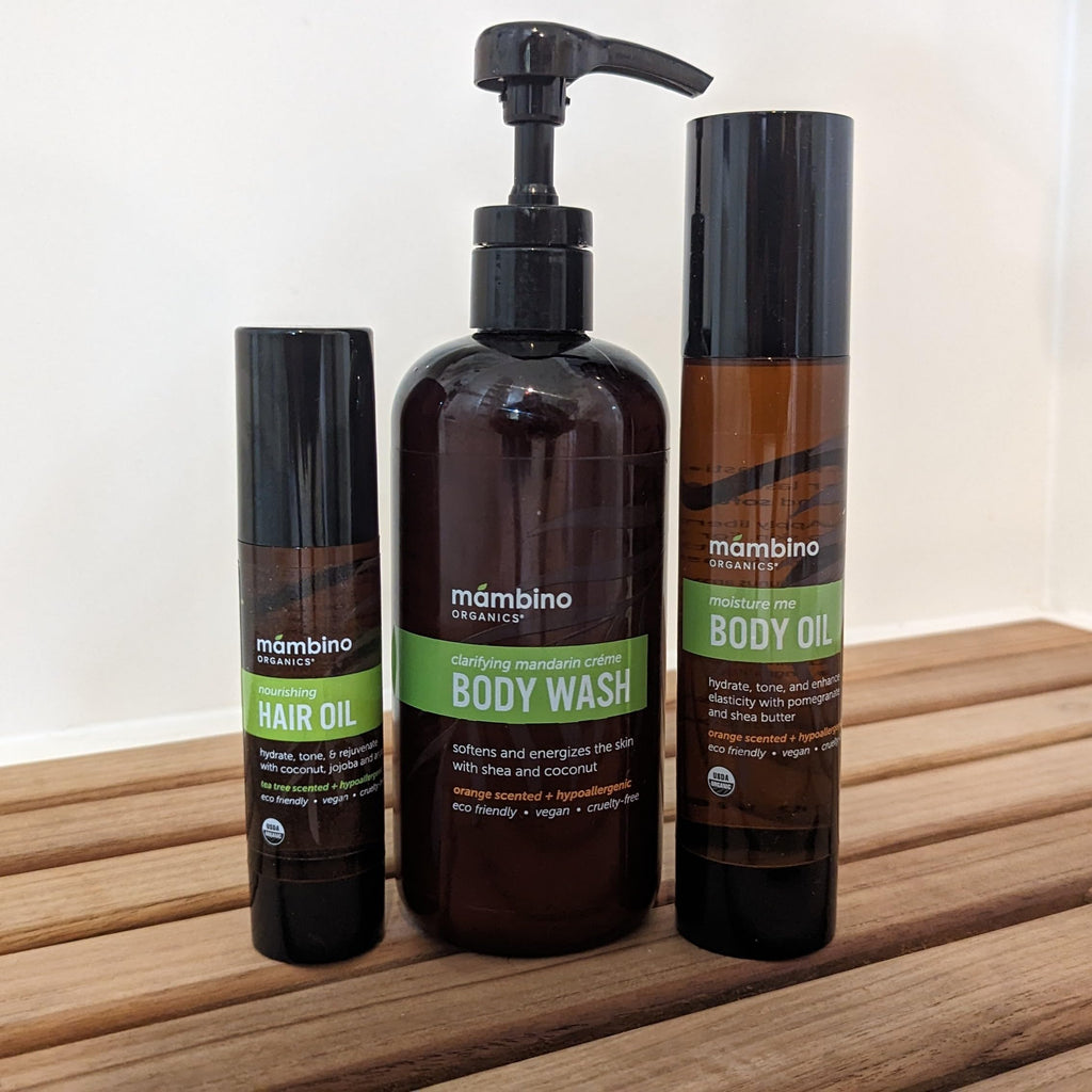 Mambino Organics Moisture Me Body Oil – Organic Hydration with Dutch Shea, Spanish Almond & Turkish Pomegranate (2 x 2 fl oz) | Cruelty-Free
