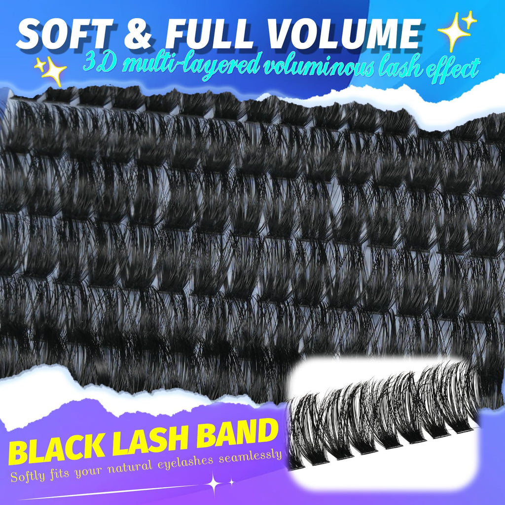Mamzy Luxe Fluffy Lash Clusters Kit 100D 10-18mm | DIY Full-Volume Eyelash Extensions