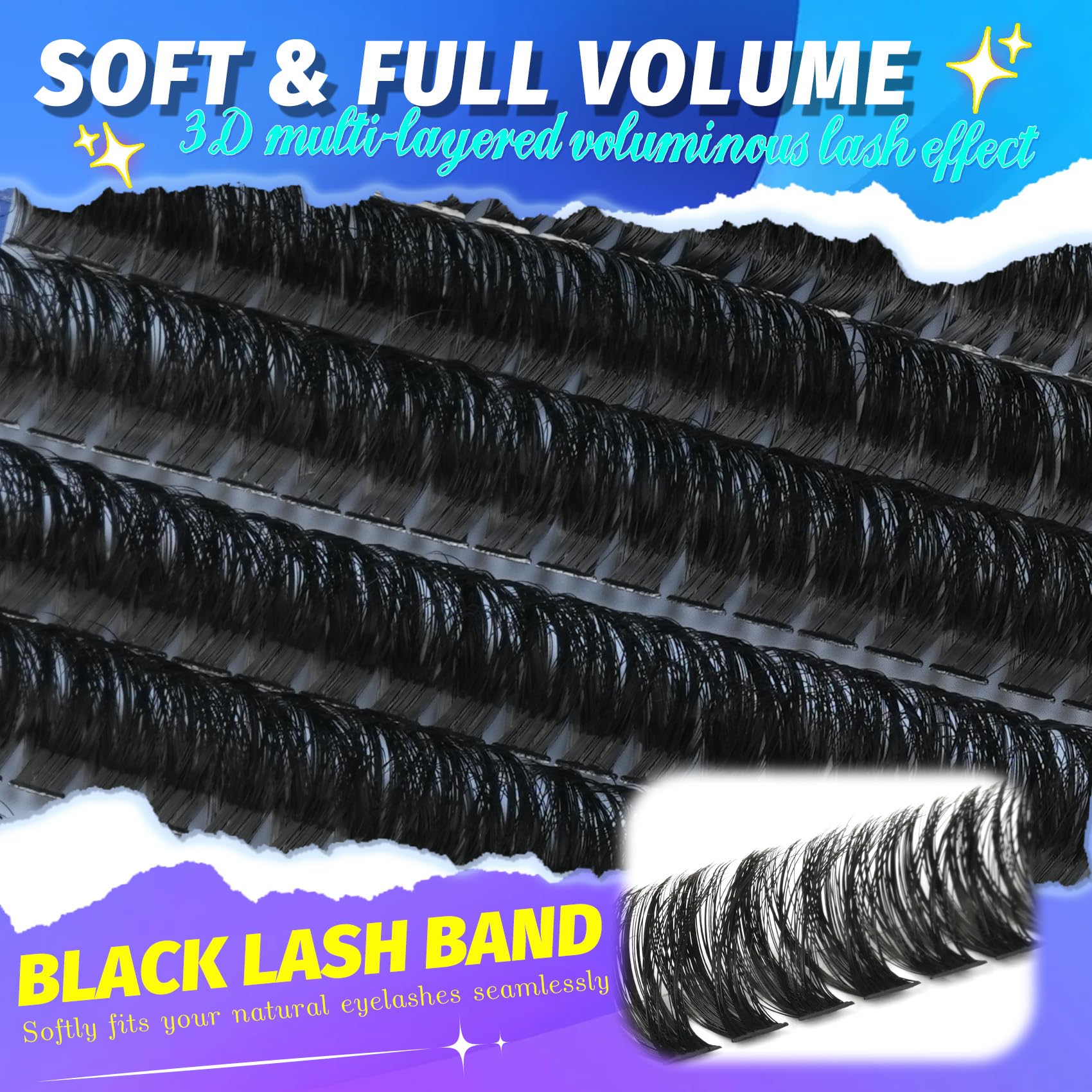 Mamzy Luxe Fluffy Lash Clusters Kit 80D DCurl | 10-18mm DIY Lash Extensions
