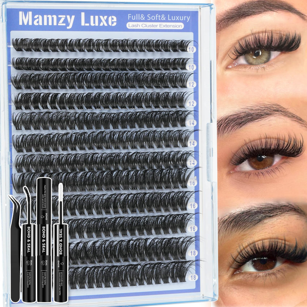 Mamzy Luxe Fluffy Lash Clusters Kit 60D | DIY 10-18mm Eyelash Extensions