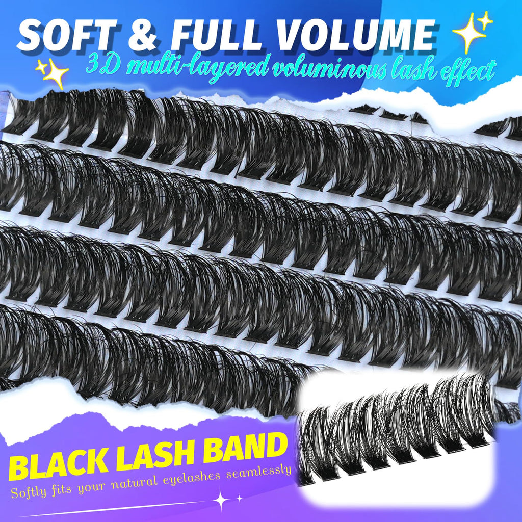 Mamzy Luxe Fluffy Lash Clusters Kit 60D | DIY 10-18mm Eyelash Extensions