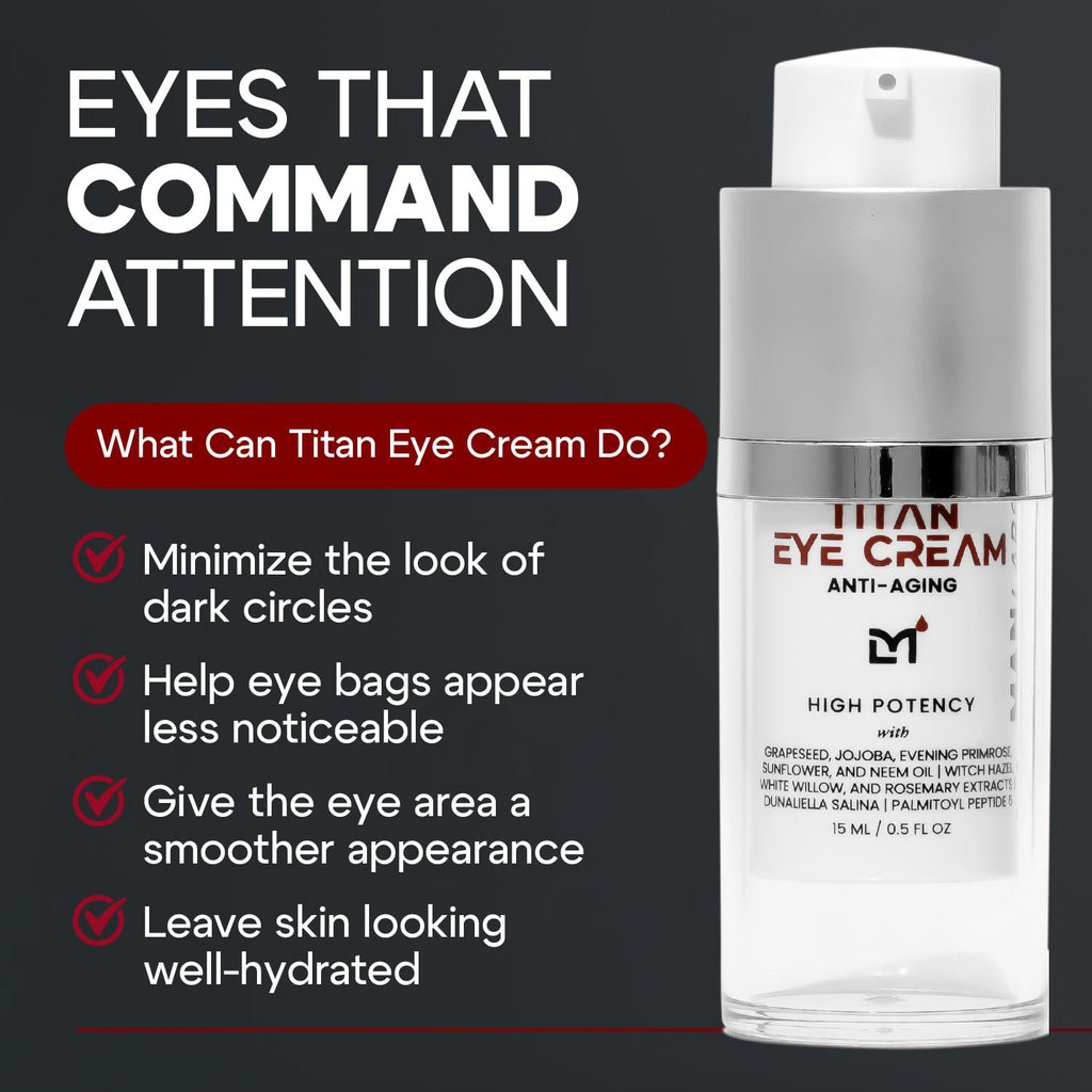 Man Labs Titan Eye Cream for Men – Anti-Aging, Dark Circles & Puffiness (Unscented)