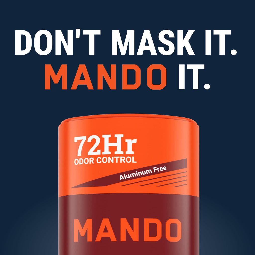 Mando Whole Body Deodorant for Men – Aluminum & Baking Soda Free, 72-Hour Odor Control (2x2.6 oz) Bourbon Leather & Pro Sport
