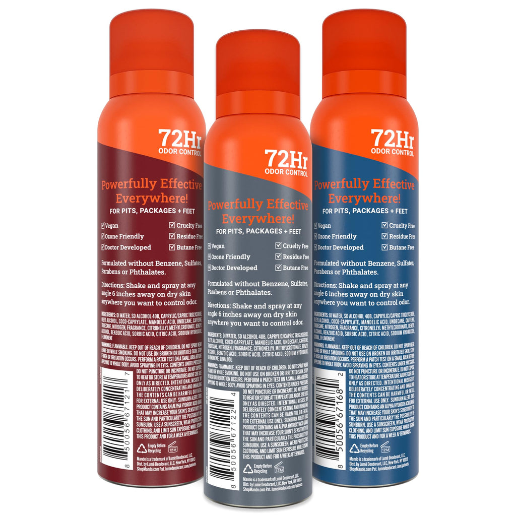 Mando Whole Body Deodorant for Men | 72-Hour Odor Control, Aluminum & Benzene Free