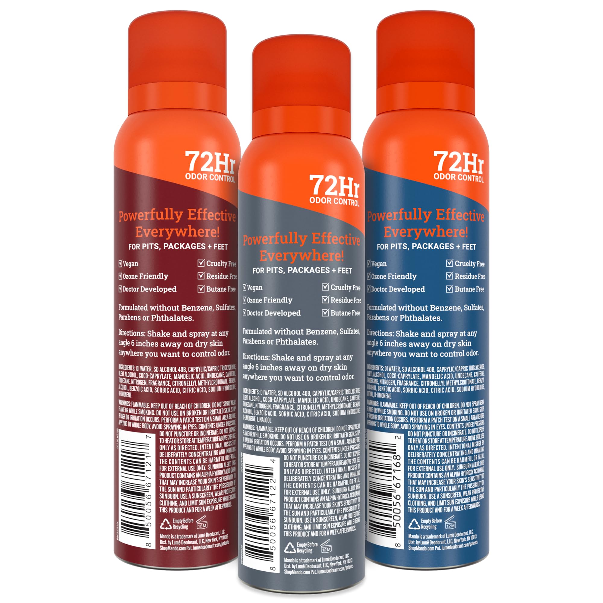 Mando Whole Body Deodorant for Men | 72-Hour Odor Control, Aluminum & Benzene Free