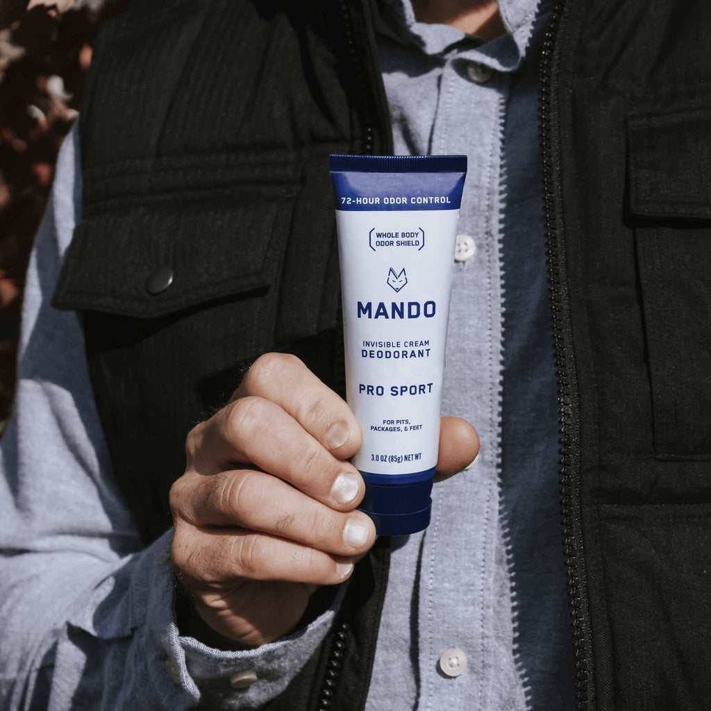 Mando Whole Body Deodorant for Men - Invisible Cream, 72-Hour Odor Control, Aluminum & Baking Soda Free (Pro Sport)