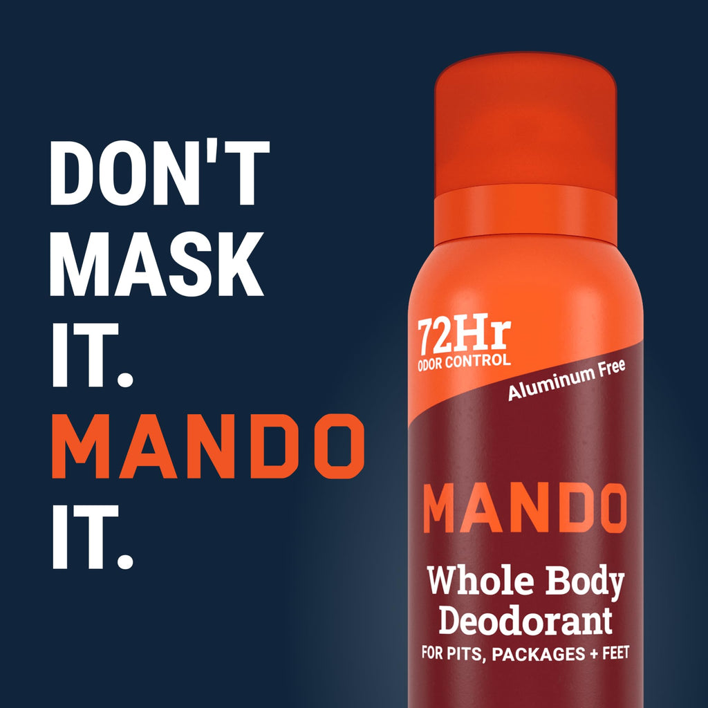 Mando Whole Body Deodorant for Men – Bourbon Leather, 72-Hour Odor Control, Aluminum & Benzene Free, 3.6 oz Cans (Pack of 2)