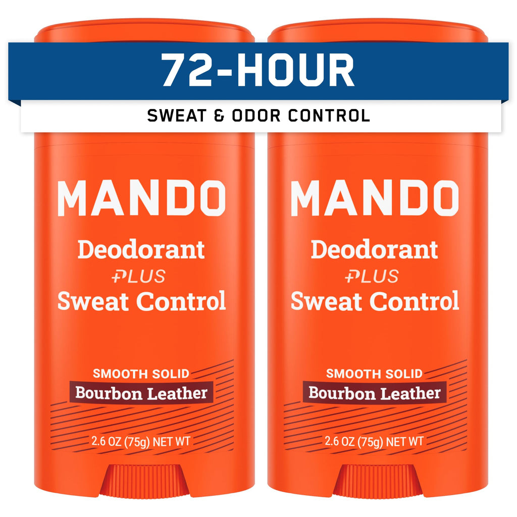Mando Extra Strength Antiperspirant for Men – 72-Hour Odor & Sweat Control, Bourbon Leather, 2-Pack