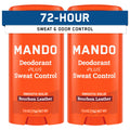 Mando Extra Strength Antiperspirant for Men – 72-Hour Odor & Sweat Control, Bourbon Leather, 2-Pack