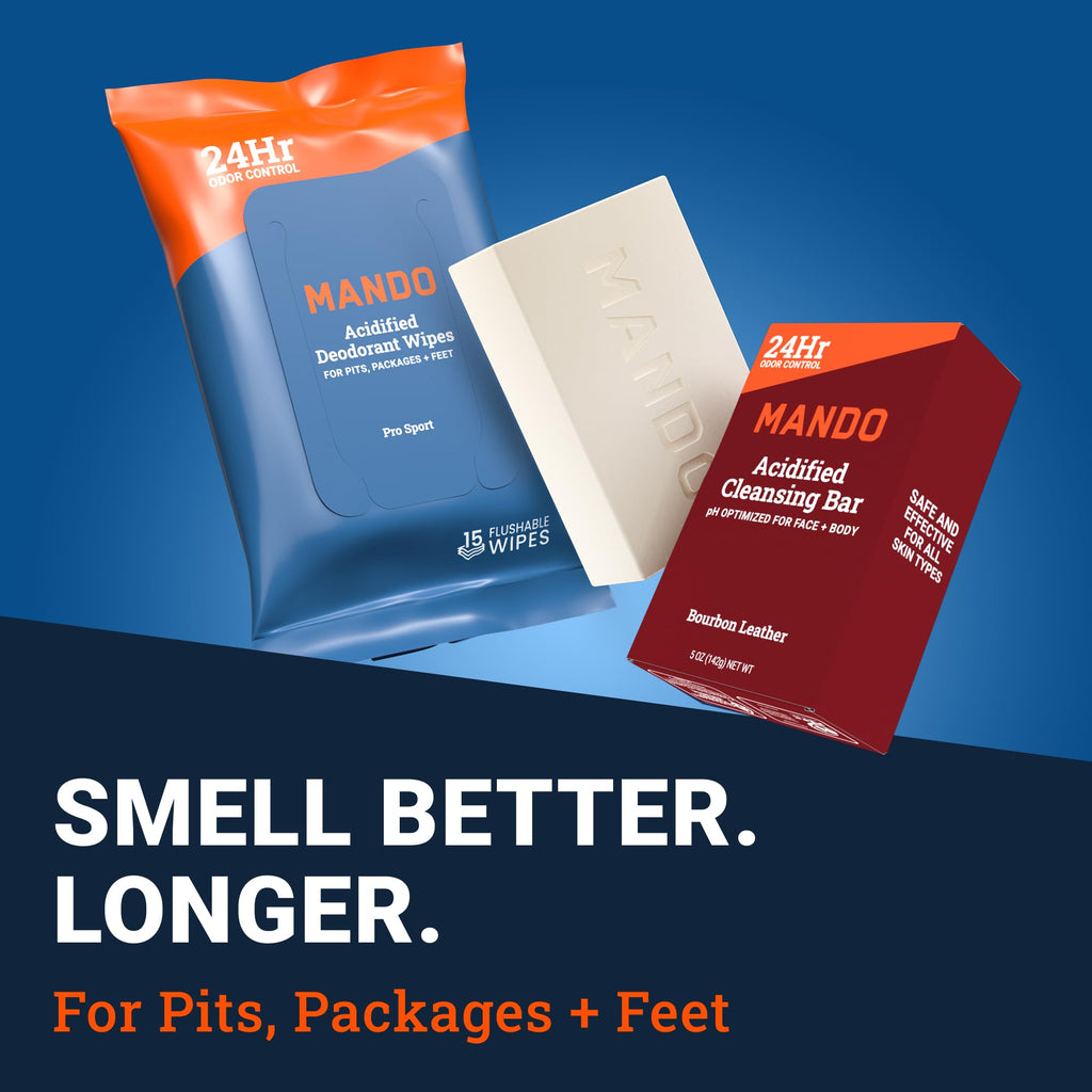 Mando Whole Body Deodorant 3-Pc System – Bourbon Leather, Aluminum & Baking Soda Free