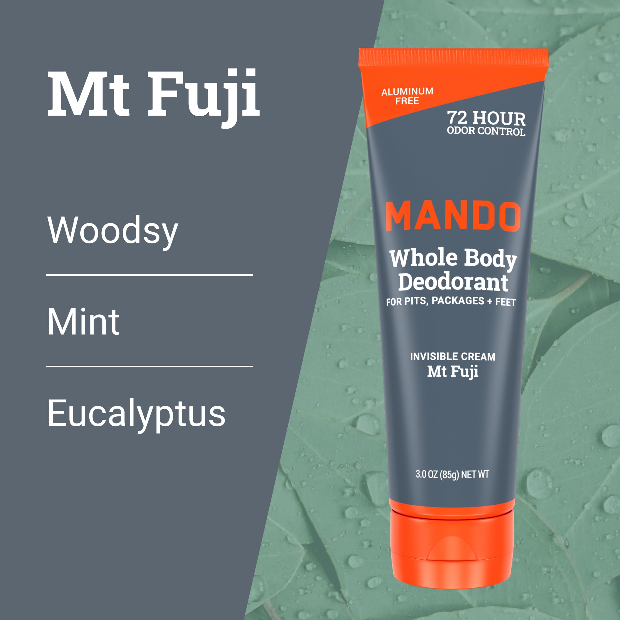 Mando Whole Body Deodorant For Men – Aluminum & Baking Soda Free, 72-Hour Odor Control (Pack of 2) – Pro Sport & Mount Fuji