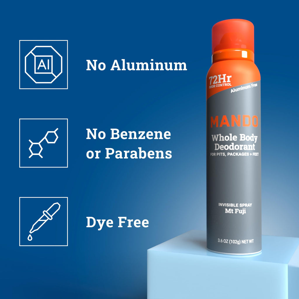 Mando Whole Body Deodorant for Men | 72-Hour Odor Control, Aluminum & Benzene Free