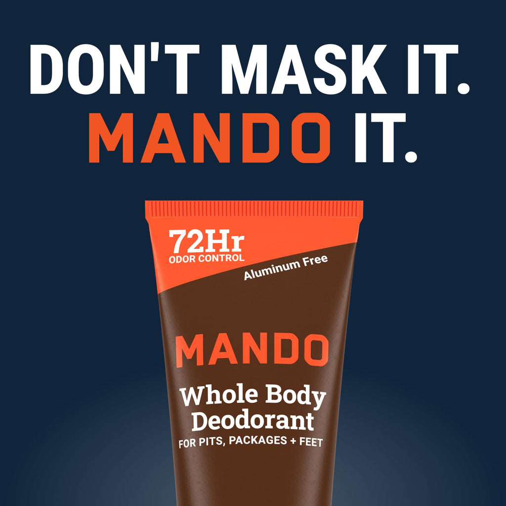 Mando Whole Body Deodorant For Men – Cedar Grove, 72 Hour Odor Control, Aluminum Free, Pack of 2 (3 oz Tubes)
