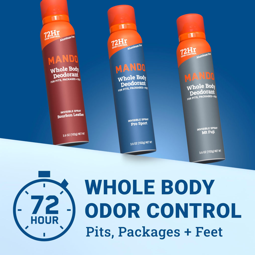 Mando Whole Body Deodorant for Men | 72-Hour Odor Control, Aluminum & Benzene Free