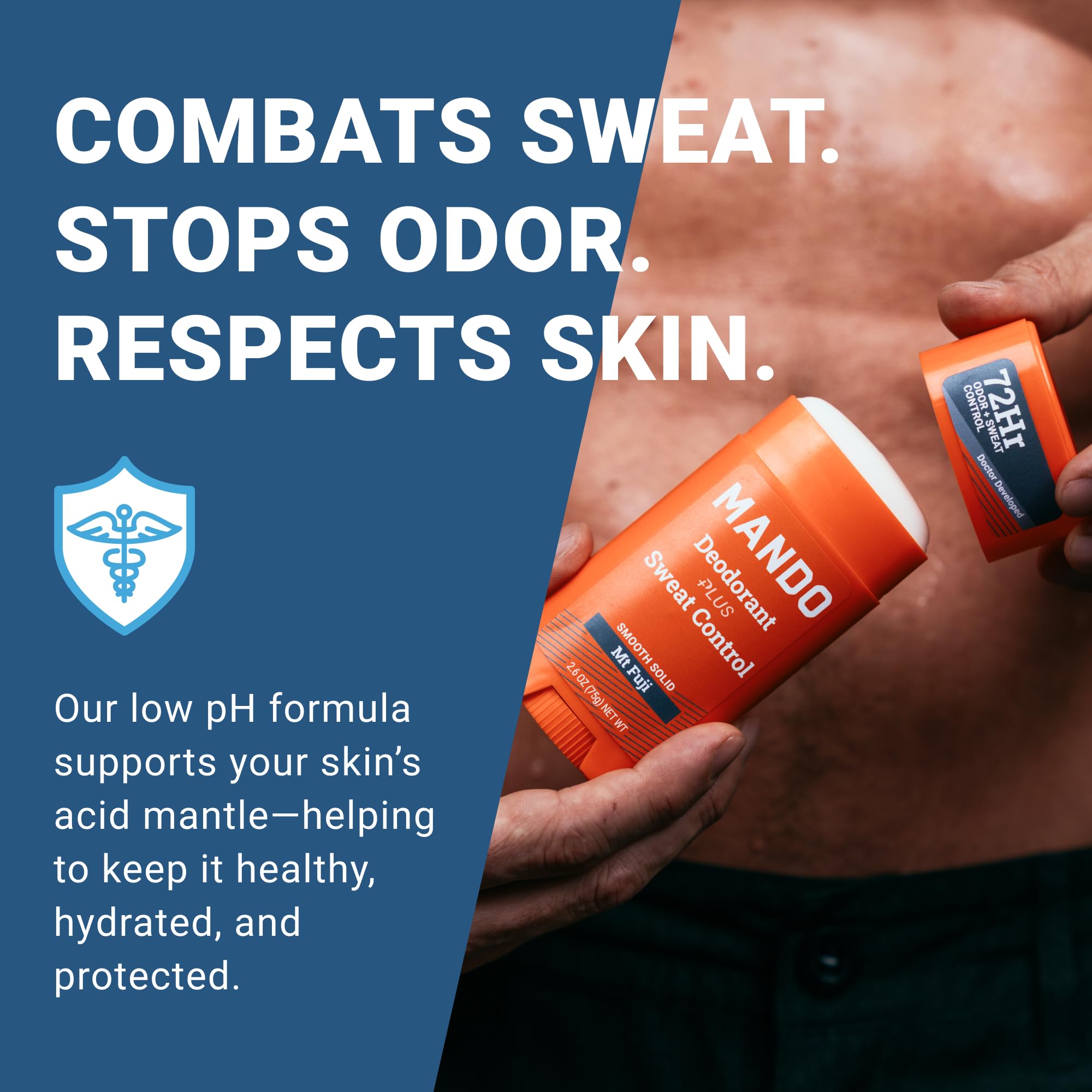 Mando Mt Fuji Antiperspirant for Men – Extra Strength 72-Hour Sweat & Odor Control, Baking Soda Free, 2-Pack