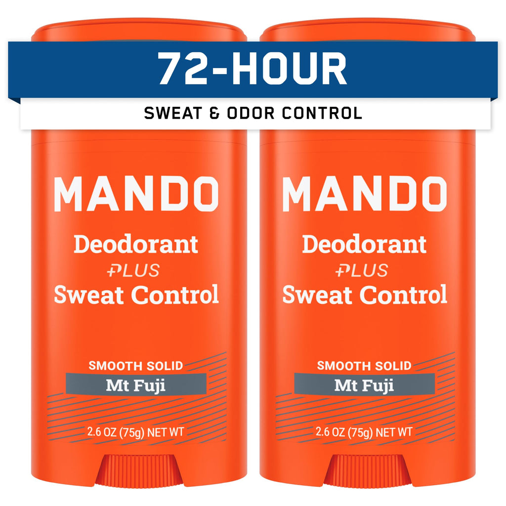 Mando Mt Fuji Antiperspirant for Men – Extra Strength 72-Hour Sweat & Odor Control, Baking Soda Free, 2-Pack