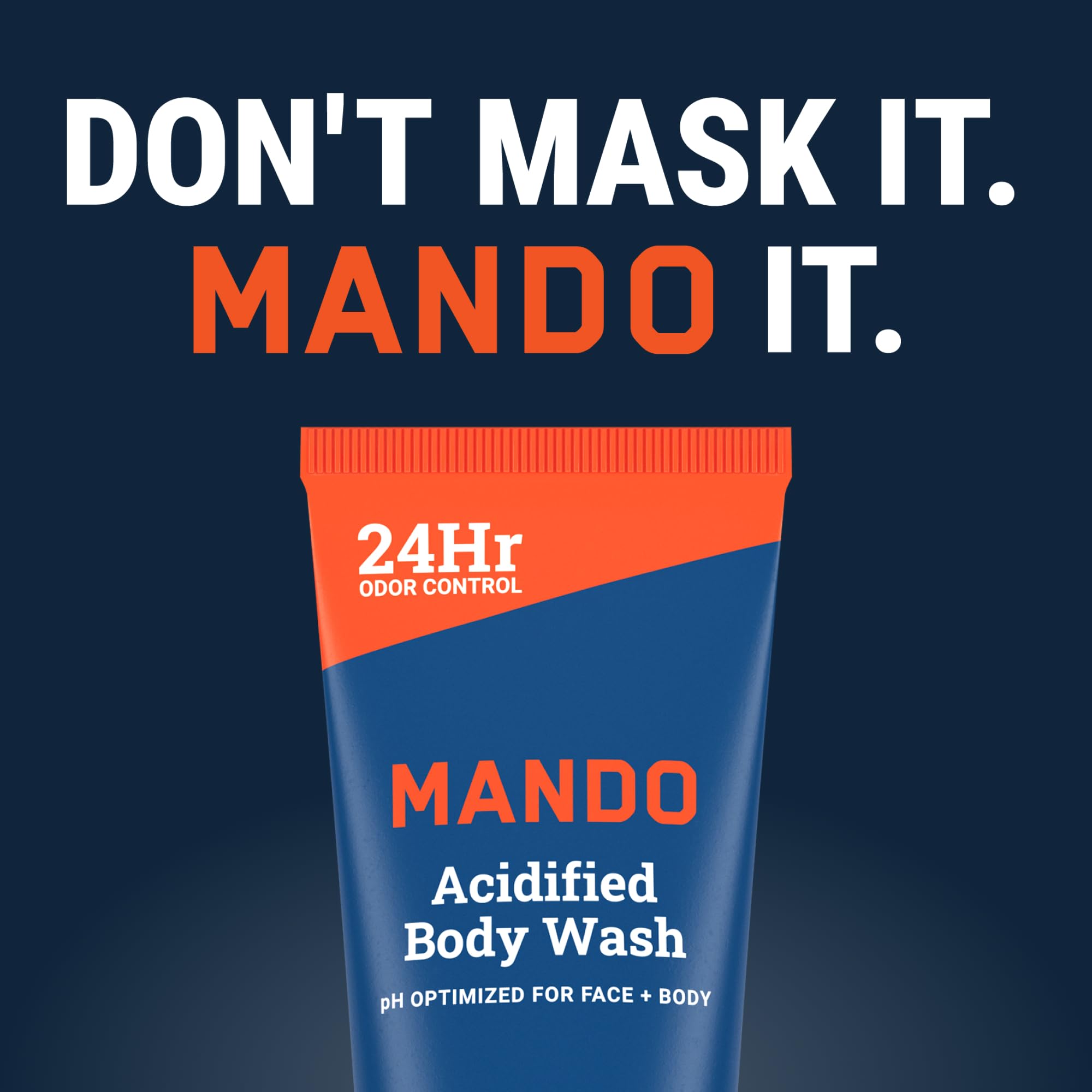Mando Odor Shield Body Wash - 24-Hour Odor Control - SLS Free - 8.5 oz (Pack of 2) Pro Sport