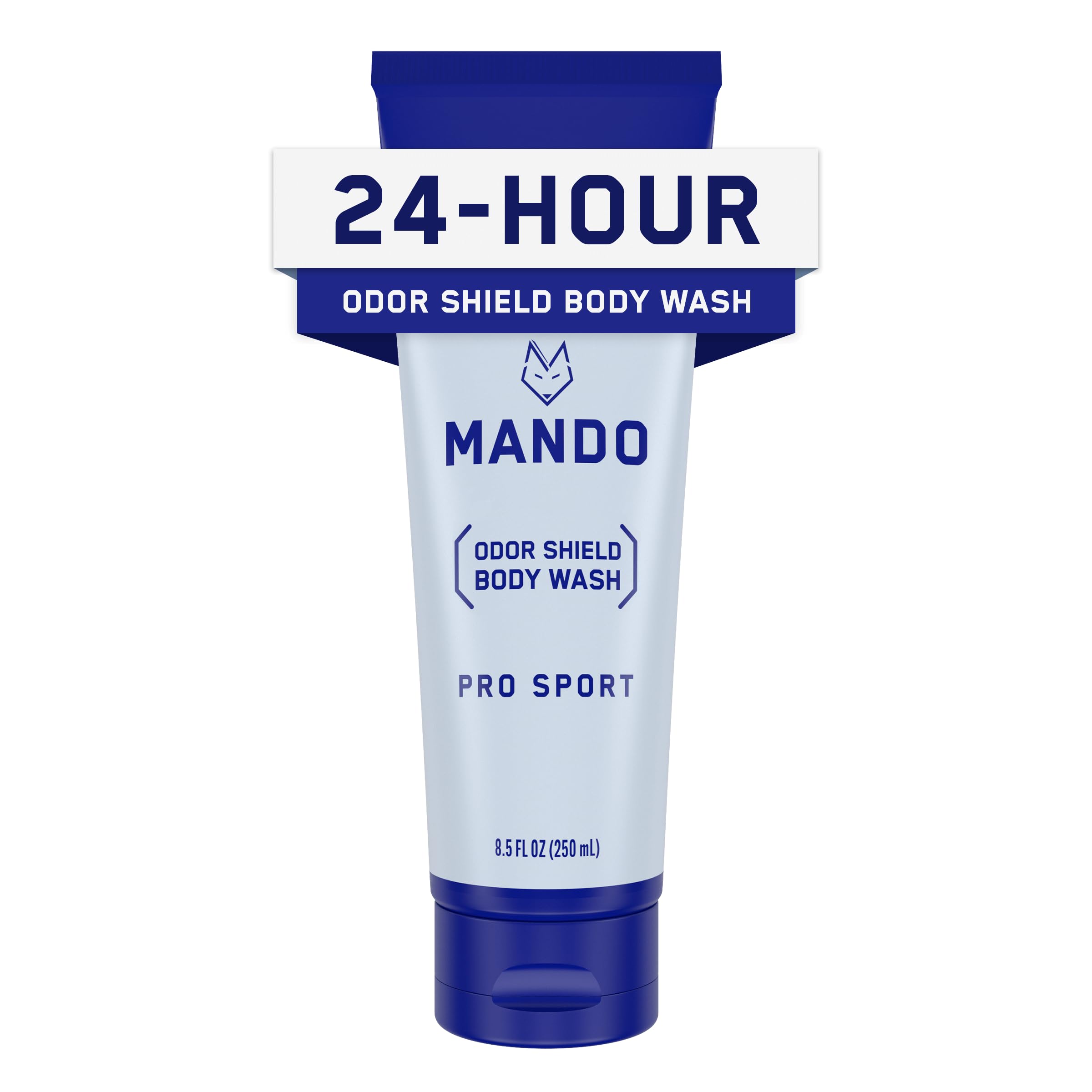 Mando Odor Shield Body Wash - 24-Hour Odor Control - SLS & Paraben Free | 8.5 oz Pro Sport
