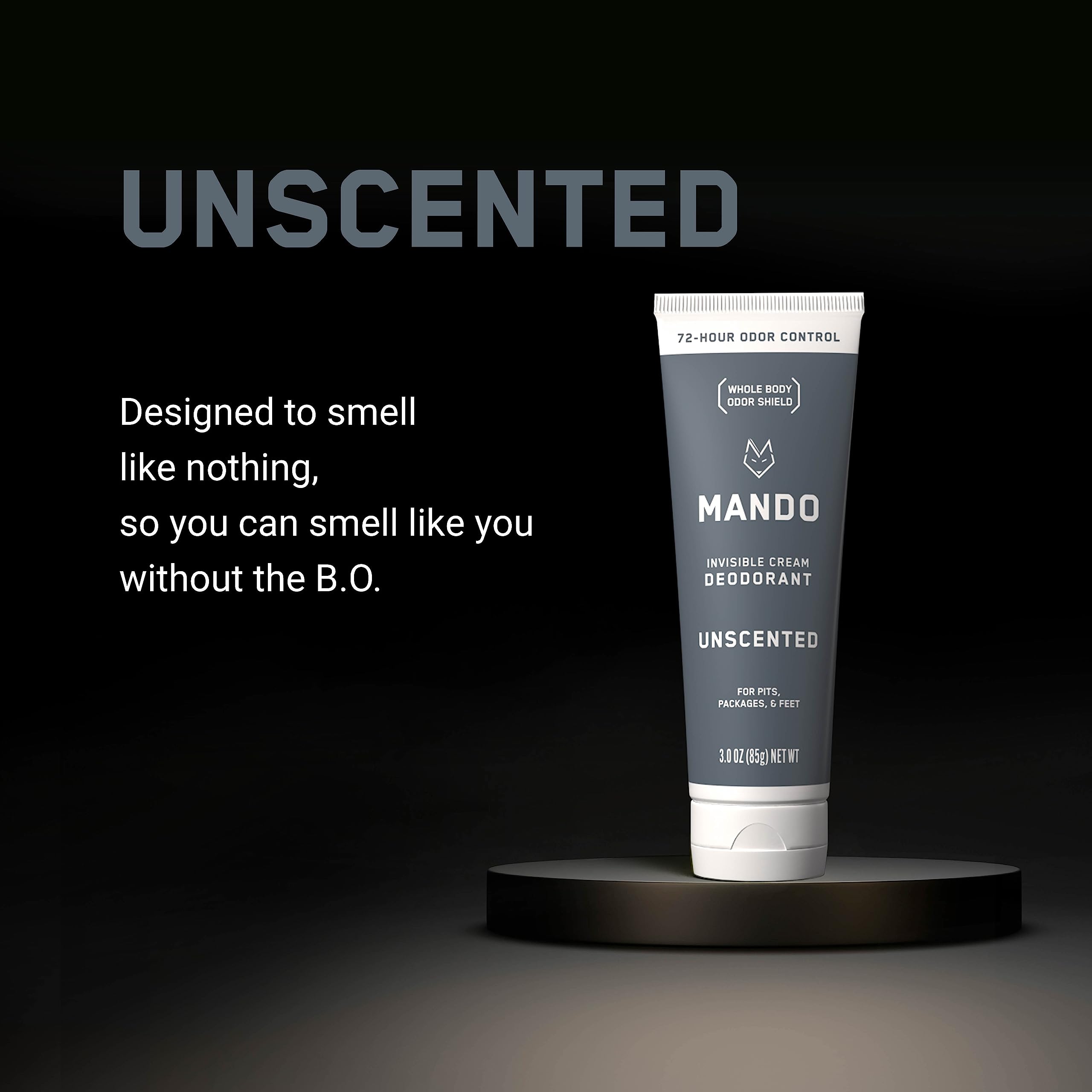 Mando Whole Body Deodorant for Men – Unscented, Aluminum-Free, 72-Hour Odor Control