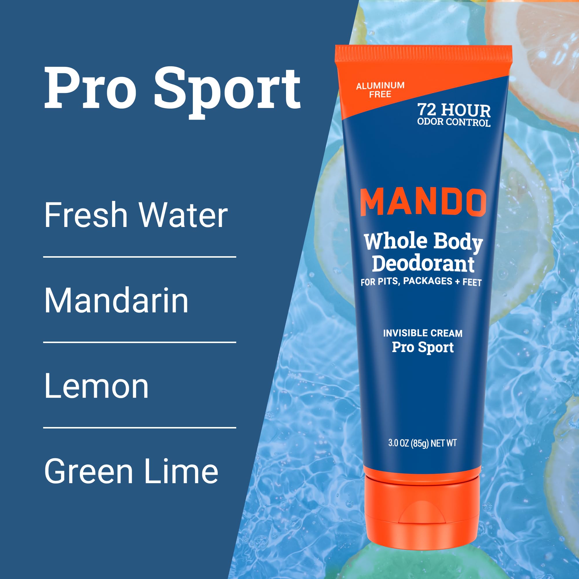 Mando Whole Body Deodorant For Men – Aluminum & Baking Soda Free, 72-Hour Odor Control (Pack of 2) – Pro Sport & Mount Fuji