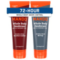 Mando Whole Body Deodorant for Men - Invisible Cream with 72-Hour Odor Control | Aluminum & Baking Soda Free (2x 3 oz) Bourbon Leather & Mount Fuji