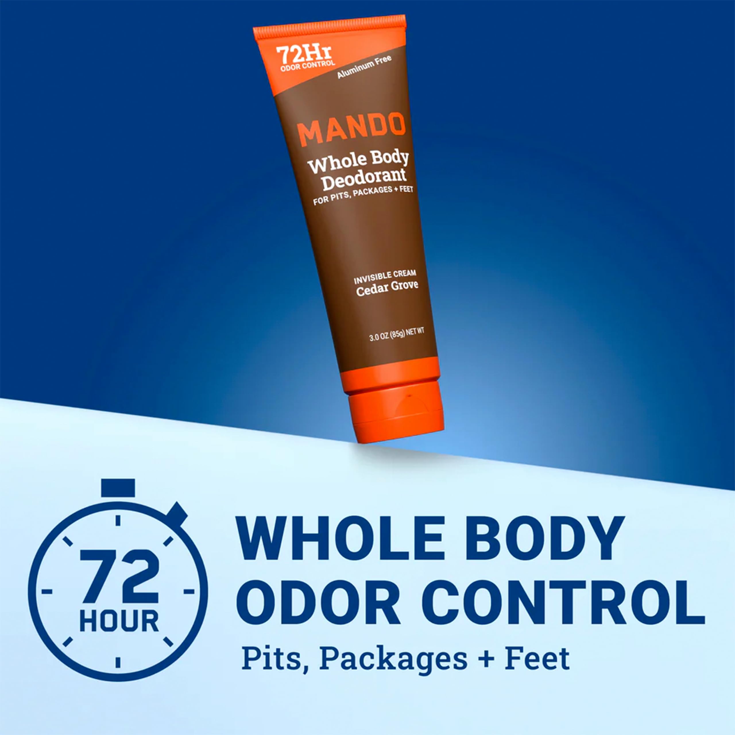 Mando Whole Body Deodorant - Cedar Grove - Aluminum-Free Invisible Cream Deodorant - 3.0 oz (Pack of 01)