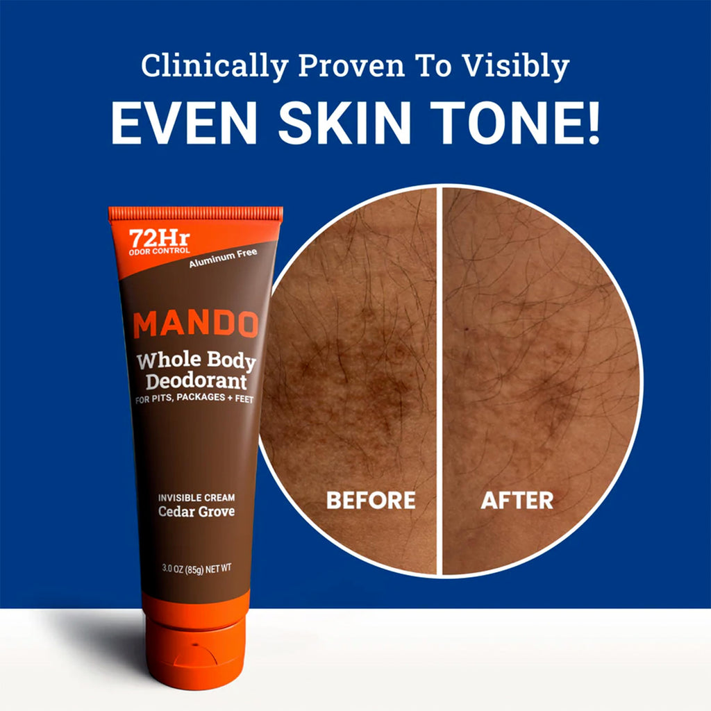 Mando Whole Body Deodorant - Cedar Grove - Aluminum-Free Invisible Cream Deodorant - 3.0 oz (Pack of 01)