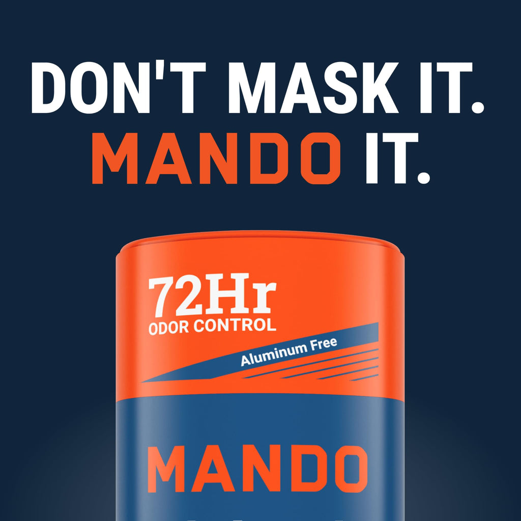 Mando Whole Body Deodorant for Men — Aluminum-Free & Baking Soda-Free Solid Stick | 72-Hour Odor Control (Pack of 2, Mt Fuji & Pro Sport)