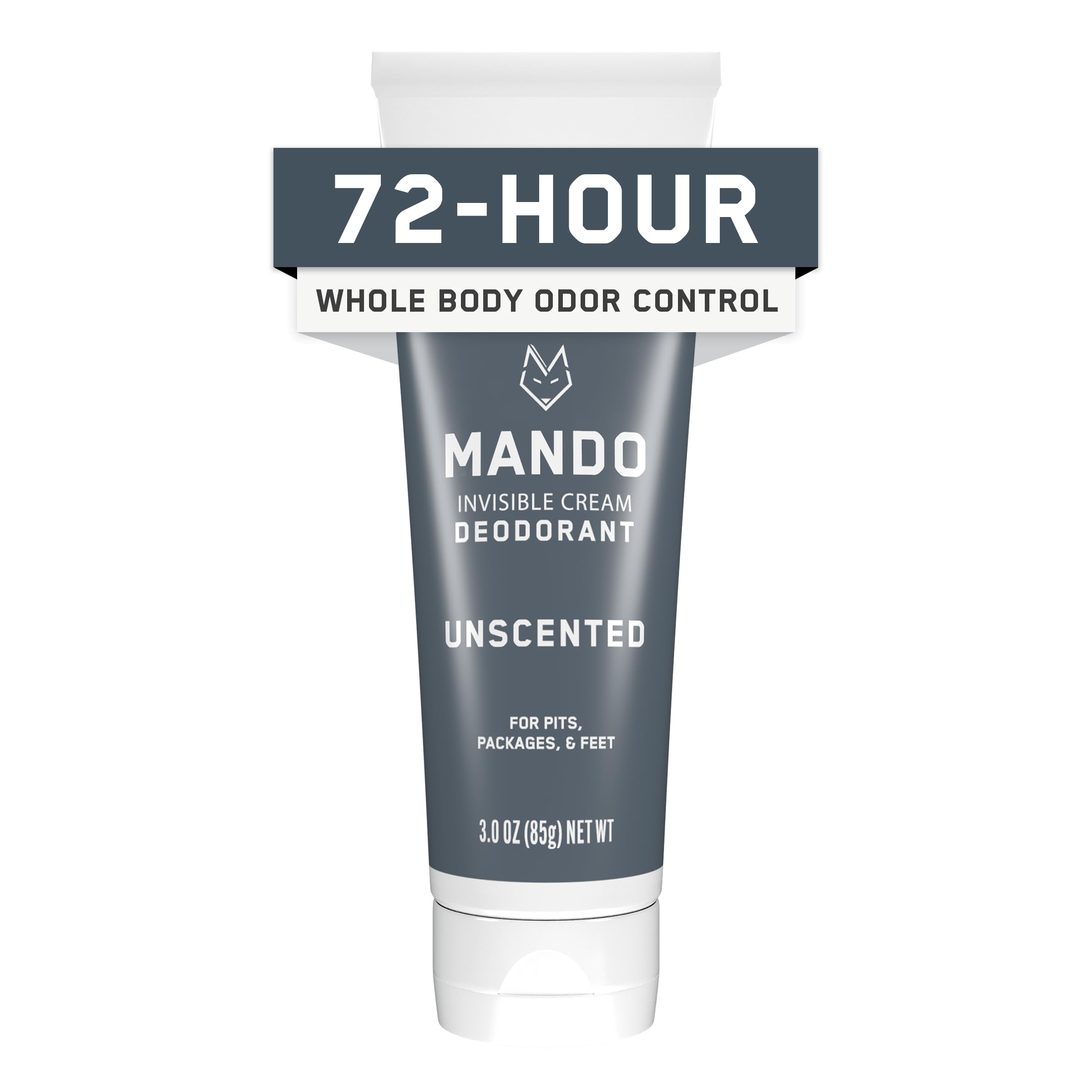Mando Whole Body Deodorant for Men – Unscented, Aluminum-Free, 72-Hour Odor Control