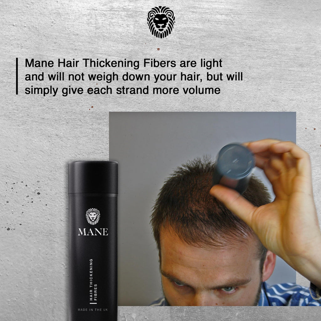 MANE Hair Building Fibers – Jet Black for Thicker, Fuller Hair