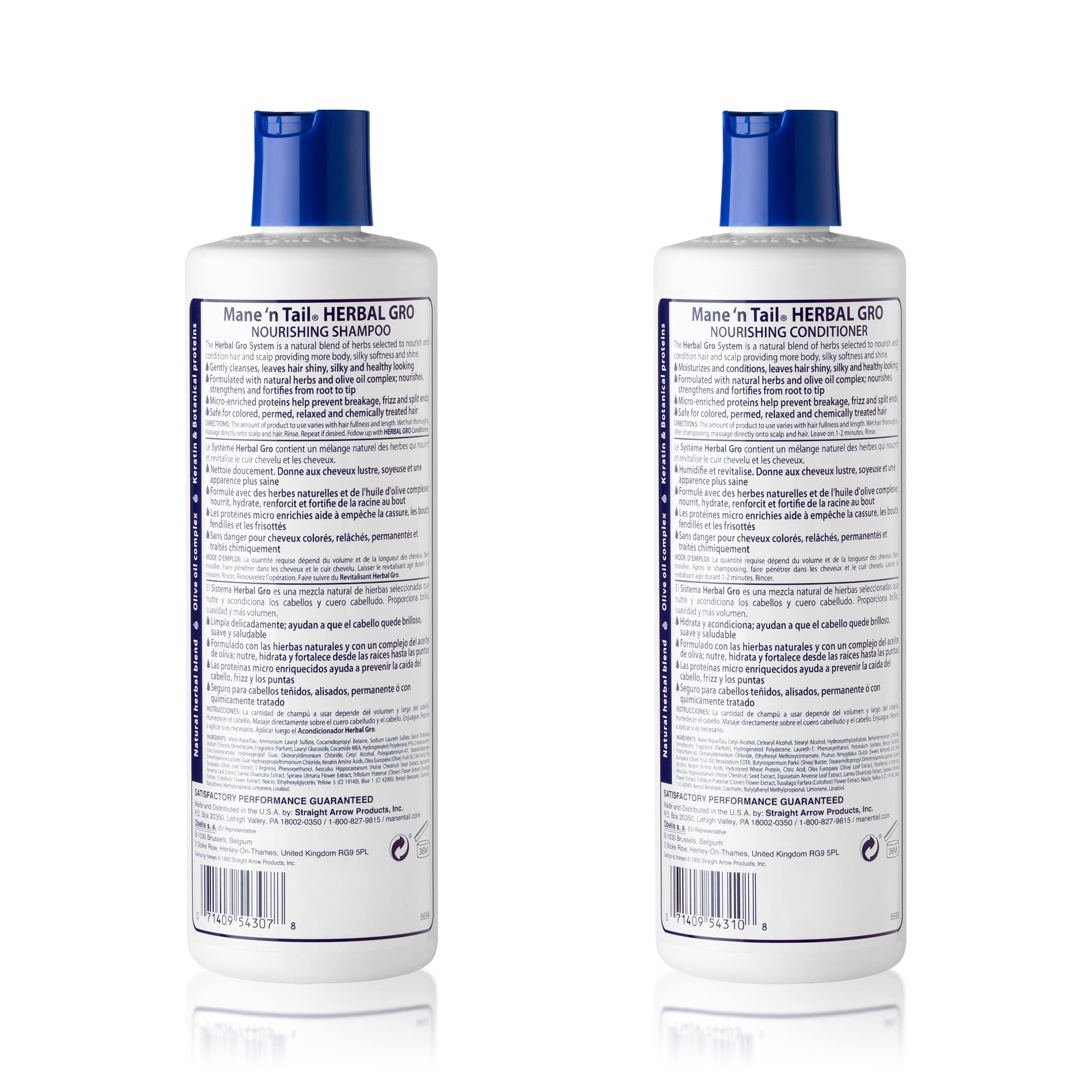 Mane 'n Tail Herbal Gro Shampoo + Conditioner – Olive Oil Complex for Stronger, Nourished Hair (12 oz Each)