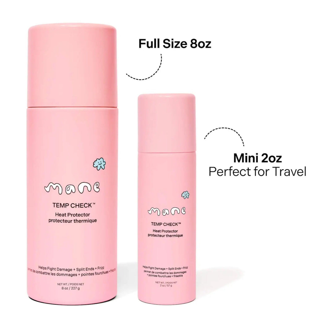 Mane Temp Check Heat Protection Spray – Frizz Control & Heat Shield for All Hair Types (8 oz)