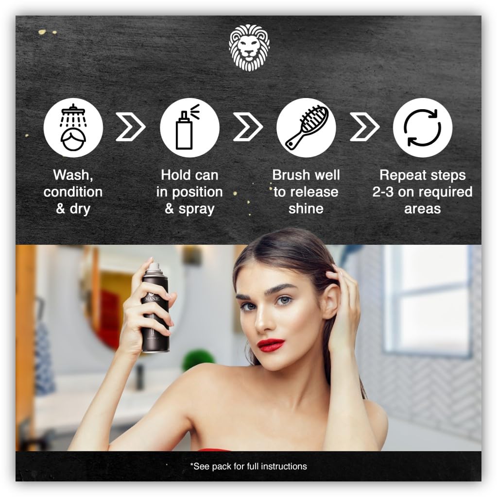 MANE Hair Thickening Fiber Spray (100ml, Grey) – Instant Volume for Men & Women