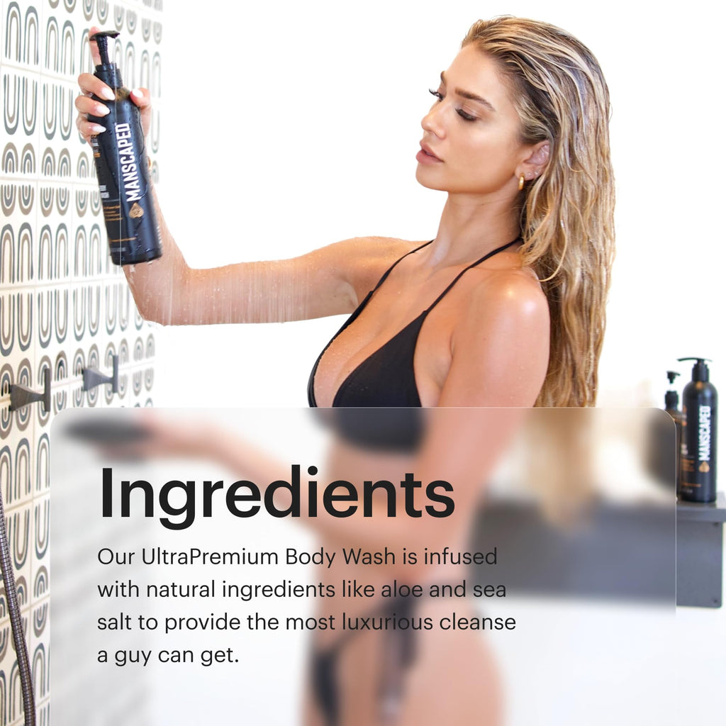 MANSCAPED UltraPremium Refined Body Wash – Aloe Vera & Sea Salt Hydrating Shower Gel (16 oz)