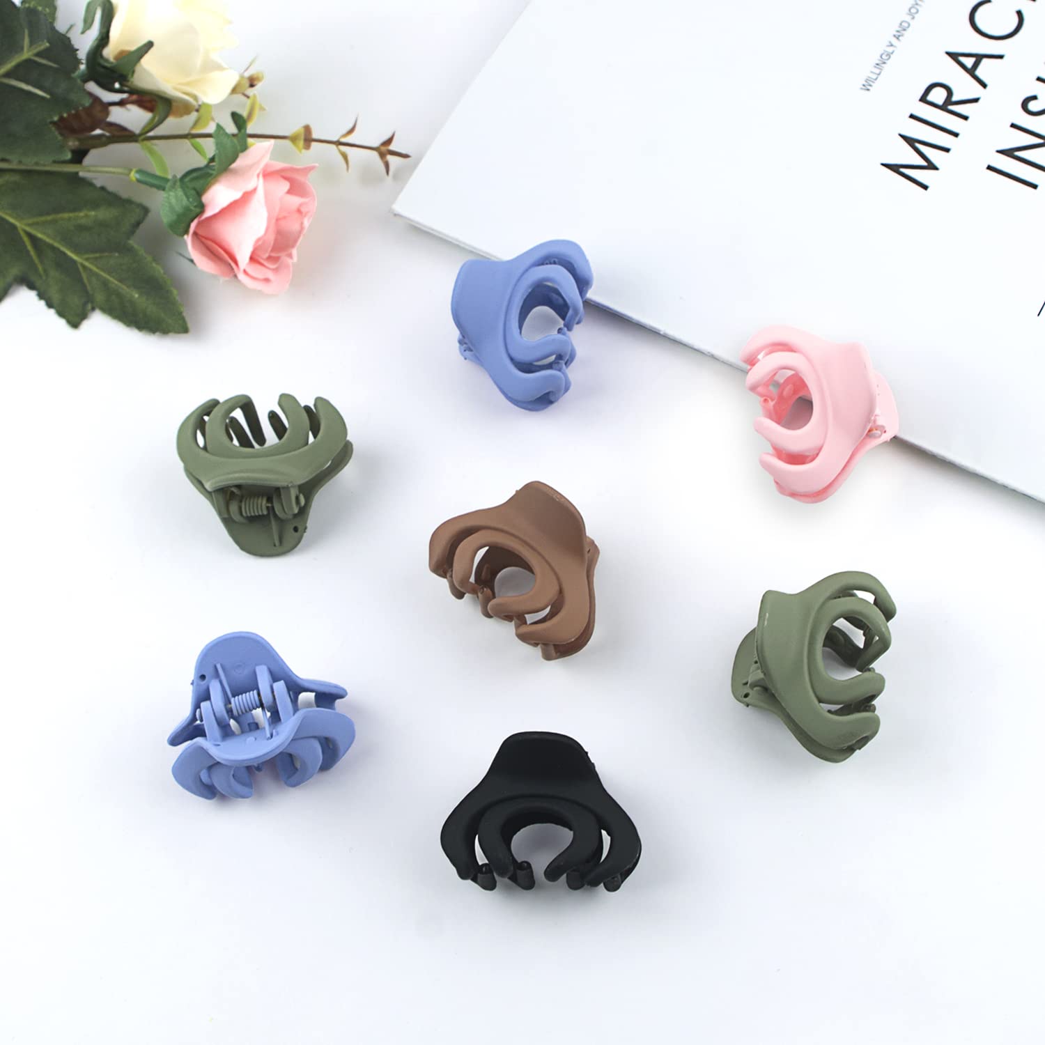 MAORULU Hair Clips for Women & Kids – Mini 1.5 Inch Claw Clips, 5 Colors, Pack of 10