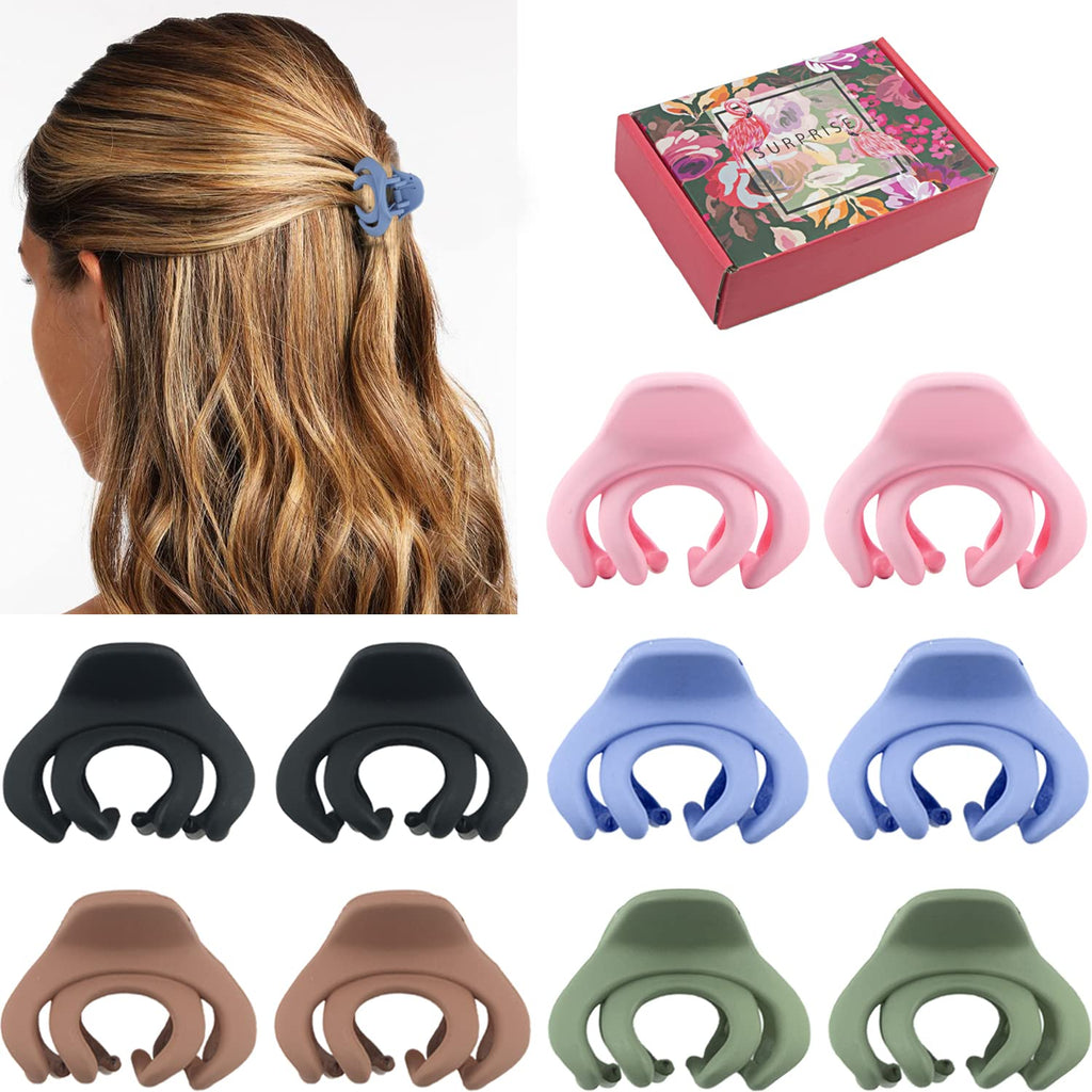 MAORULU Hair Clips for Women & Kids – Mini 1.5 Inch Claw Clips, 5 Colors, Pack of 10