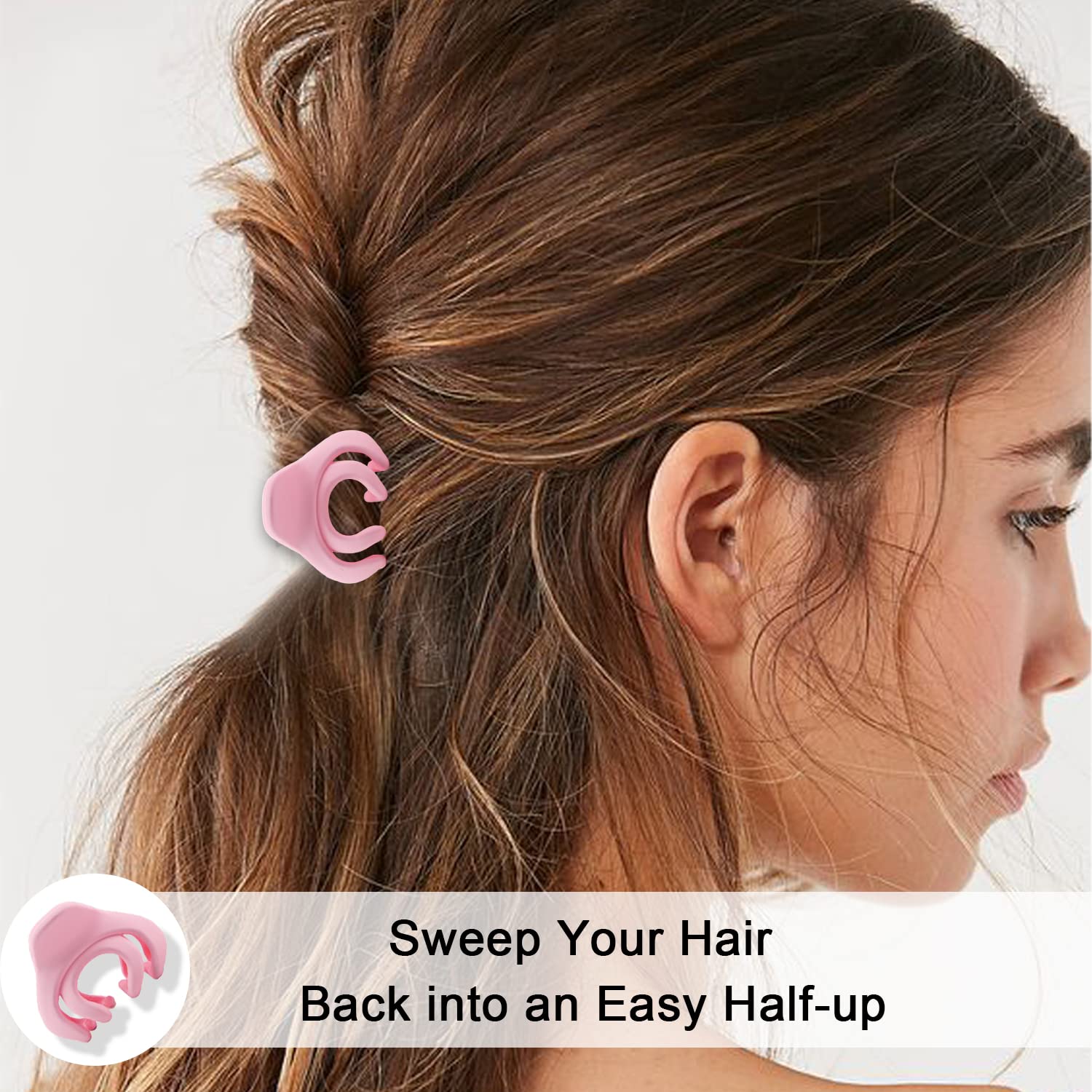MAORULU Hair Clips for Women & Kids – Mini 1.5 Inch Claw Clips, 5 Colors, Pack of 10