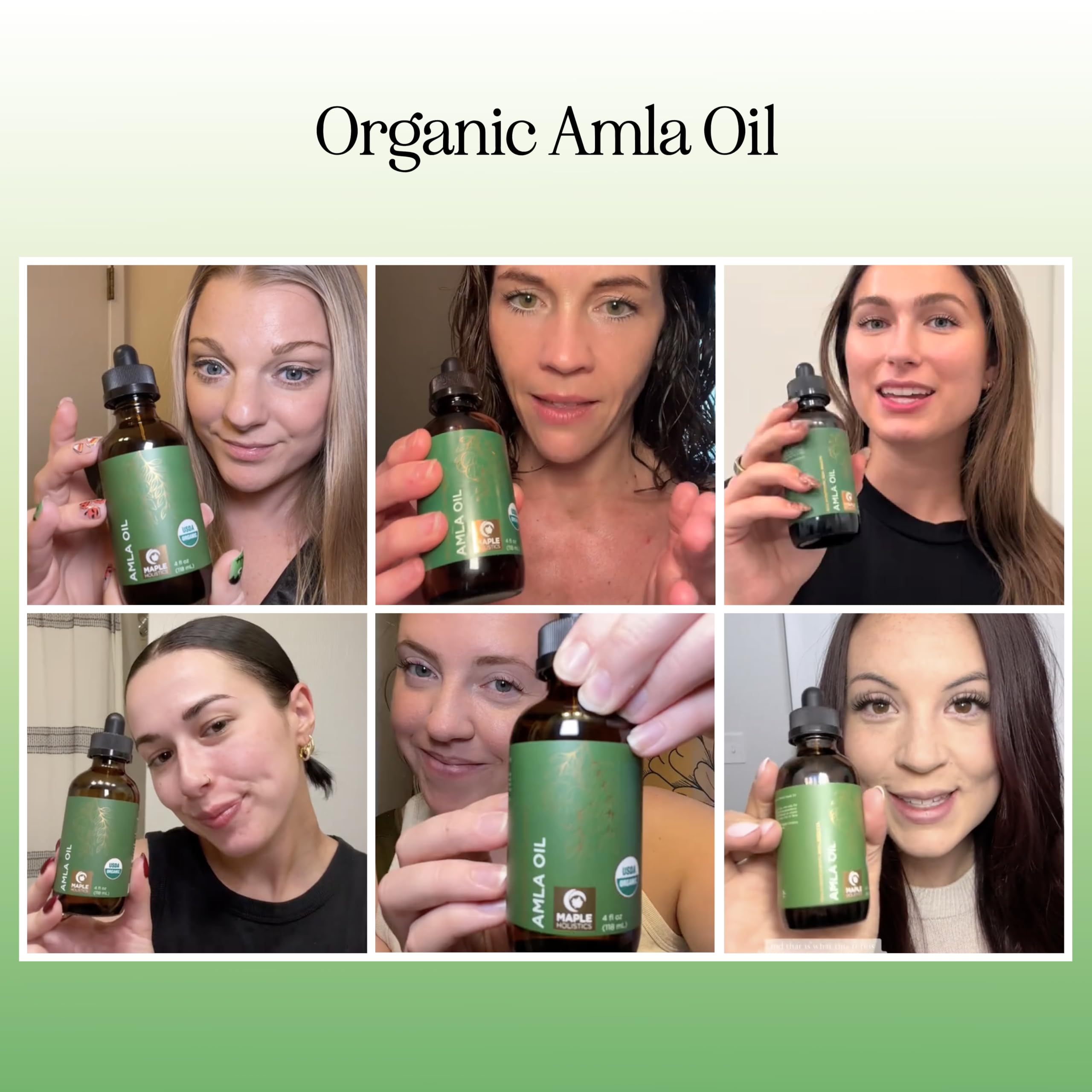 Maple Holistics Organic Amla Oil for Hair - 4 Fl Oz | Volume, Shine & Hydration