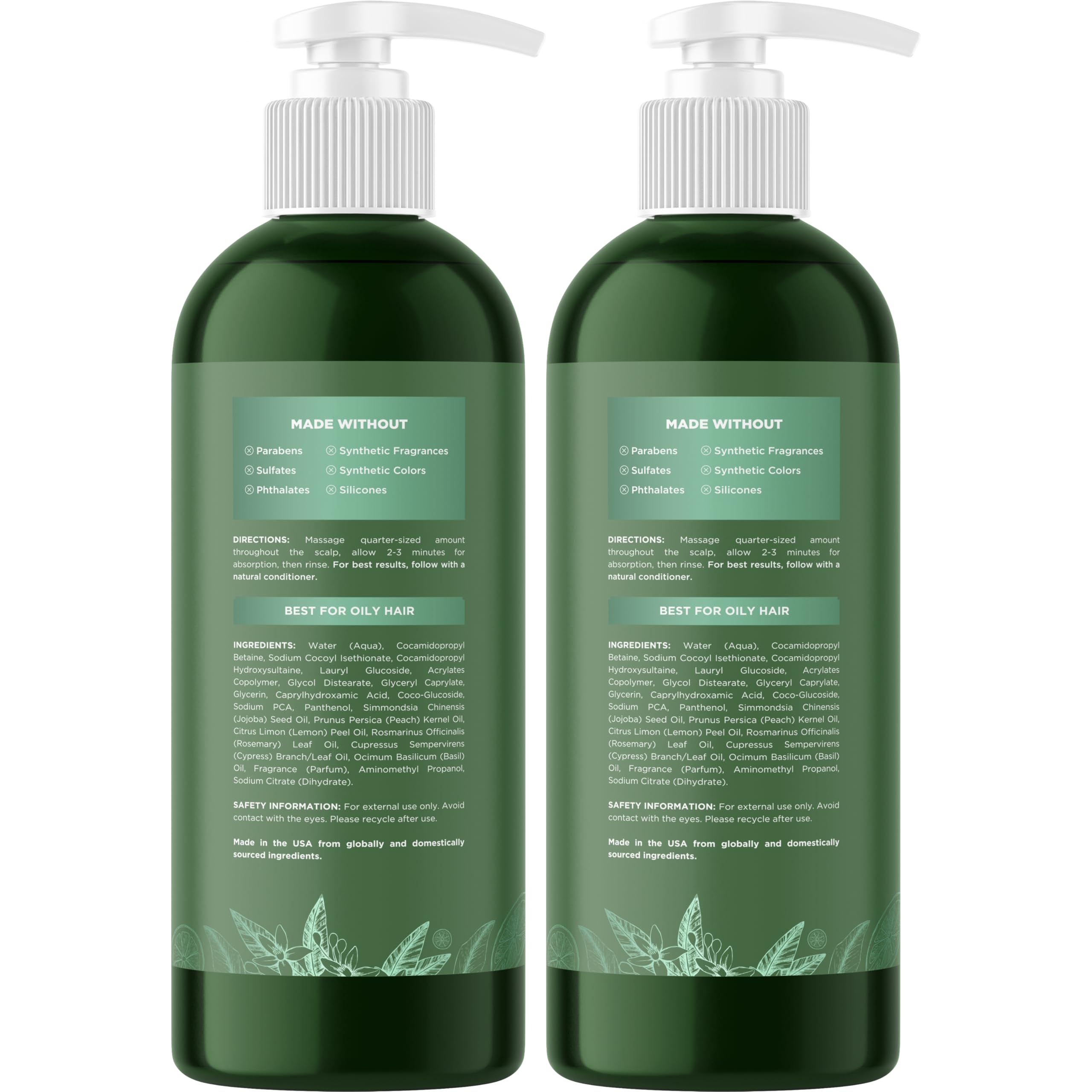 Maple Holistics Degrease Clarifying Shampoo for Oily Hair & Scalp - Rosemary Oil, 2 Pack