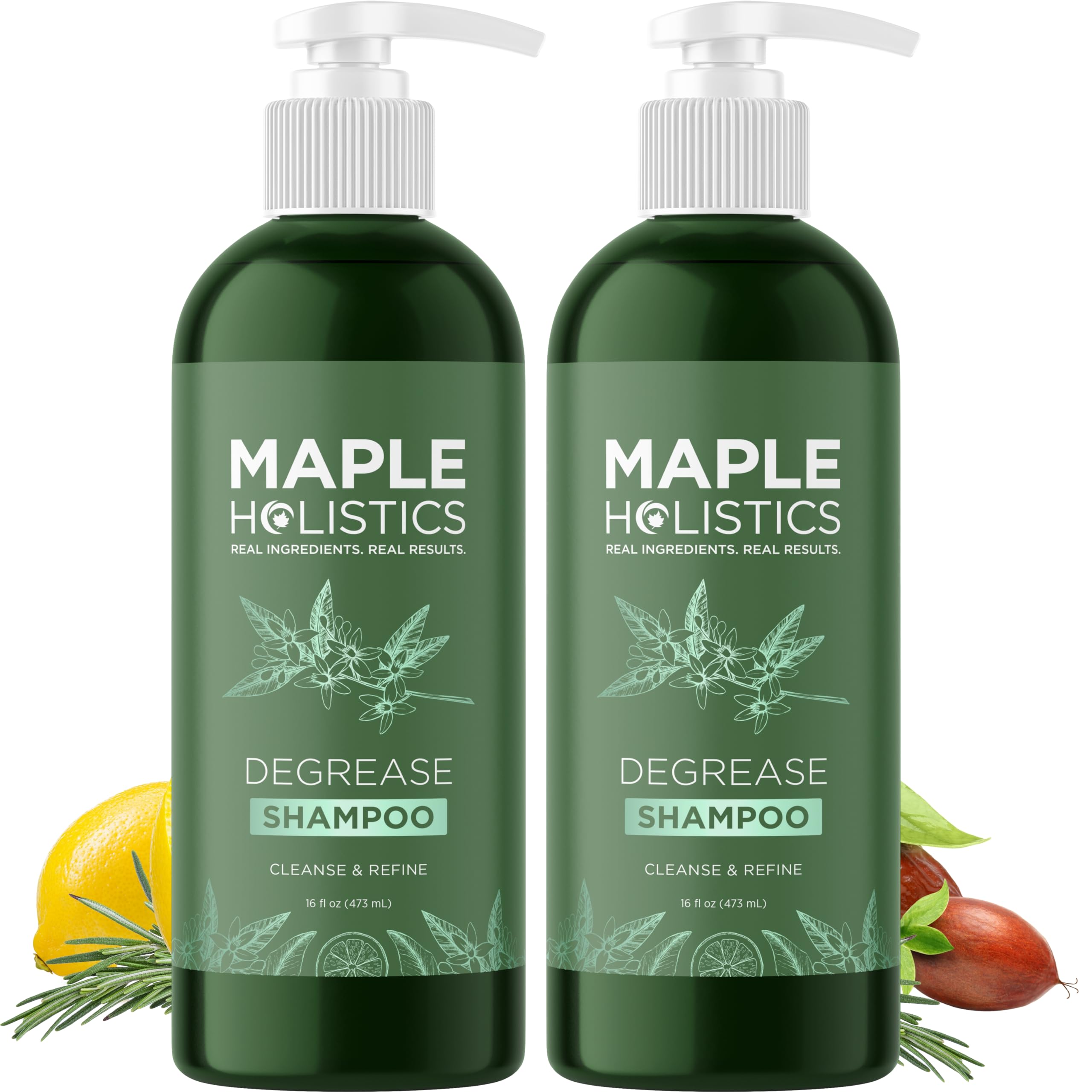 Maple Holistics Degrease Clarifying Shampoo for Oily Hair & Scalp - Rosemary Oil, 2 Pack