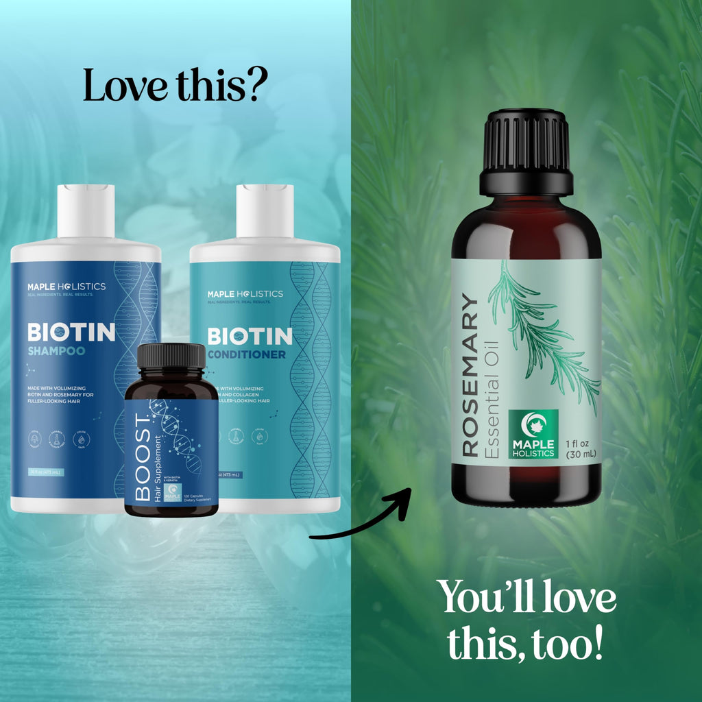 Maple Holistics Biotin Hair Growth Treatment Set — Sulfate-Free Shampoo & Conditioner + Hair Growth Supplement (2 Month Supply)