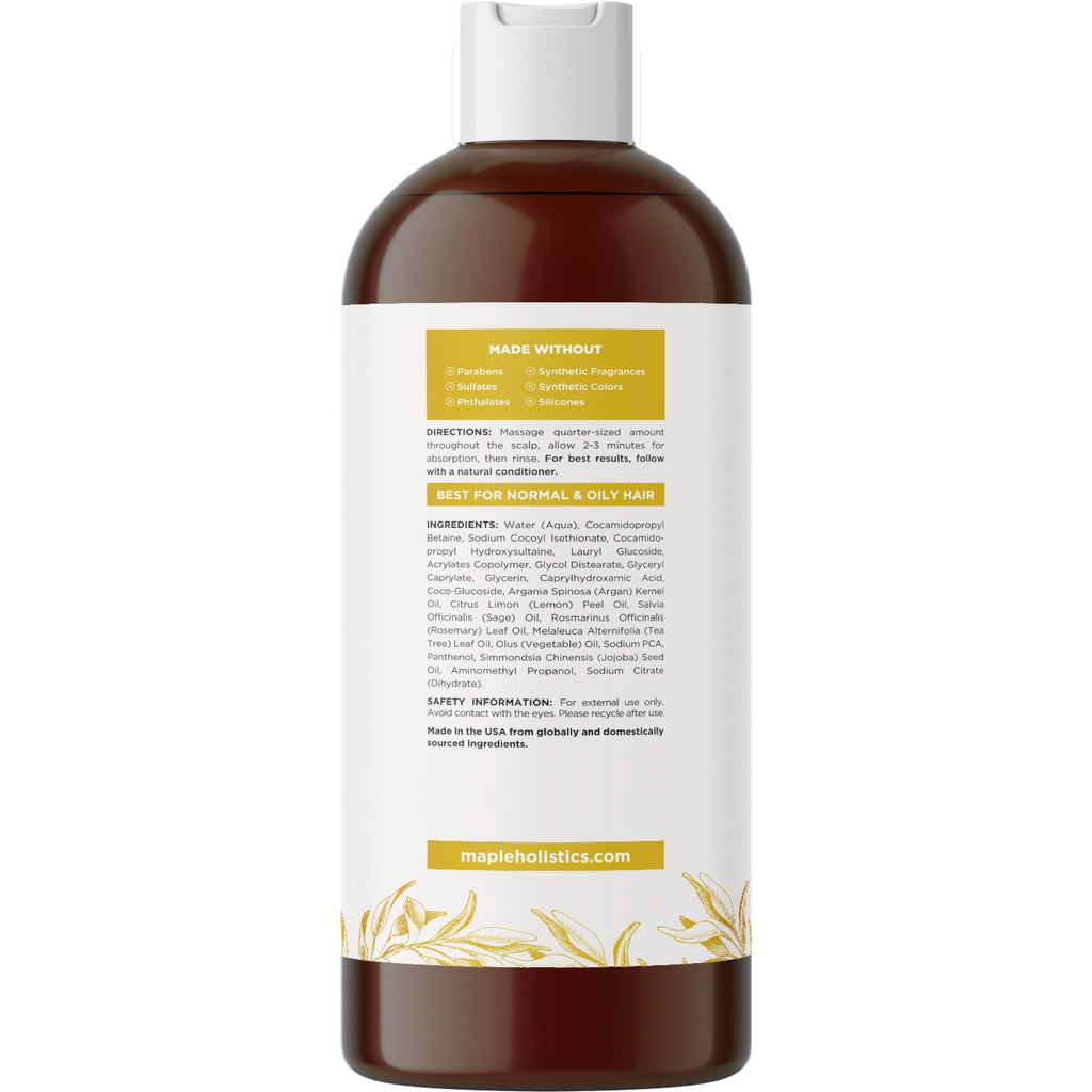 Maple Holistics Sulfate Free Shampoo for Oily Hair – Lemon Sage Clarifying Shampoo
