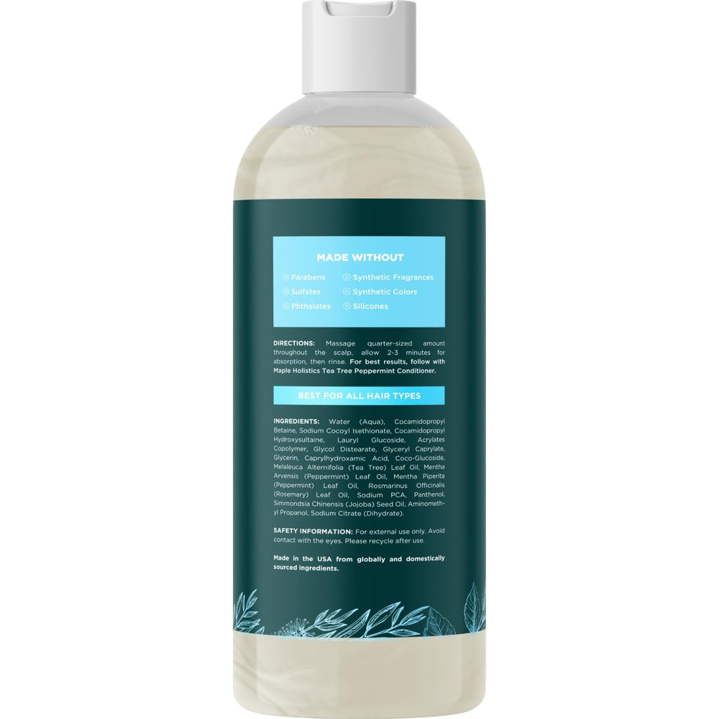 Maple Holistics Rosemary Tea Tree Mint Shampoo – Clarifying, Sulfate-Free (16oz)