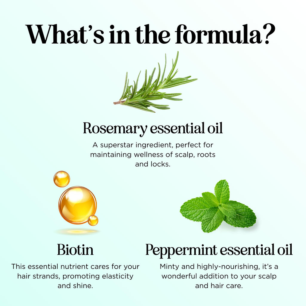 Maple Holistics Rosemary Water Spray for Hair & Scalp | Biotin Rice Water, Peppermint, Ginseng | Vegan & Cruelty-Free (8 fl oz)