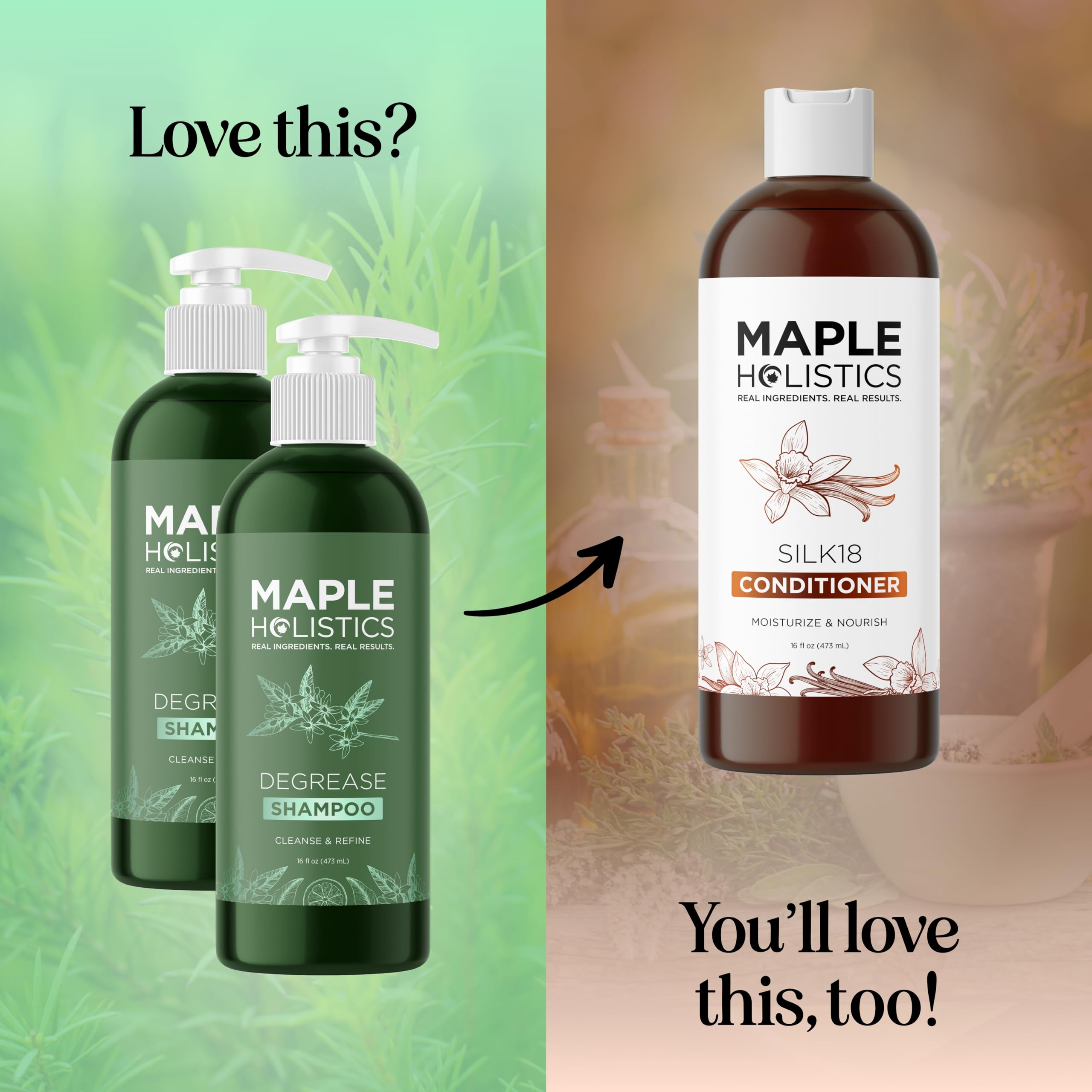 Maple Holistics Degrease Clarifying Shampoo for Oily Hair & Scalp - Rosemary Oil, 2 Pack